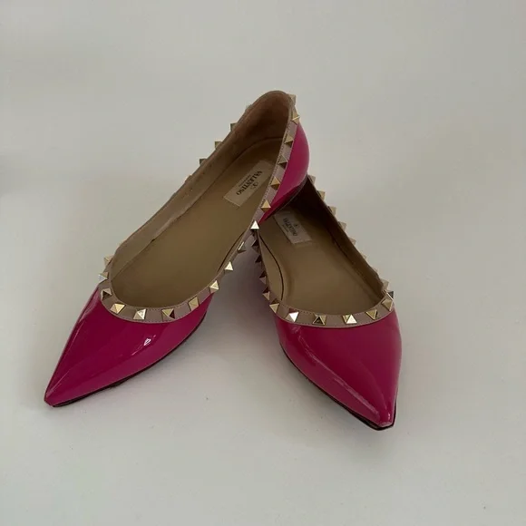 Valentino Black Rockstud Flats 40 (9) - Picture 7 of 7